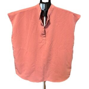 FIGS Scrub Top Womens S Mauve Clay Rafaela  Technical Sleeveless Tunic Pockets